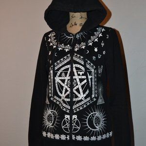 RARE NUGOTH OCCULT SATANIC ILLUMINATI ZIPUP HOODIE